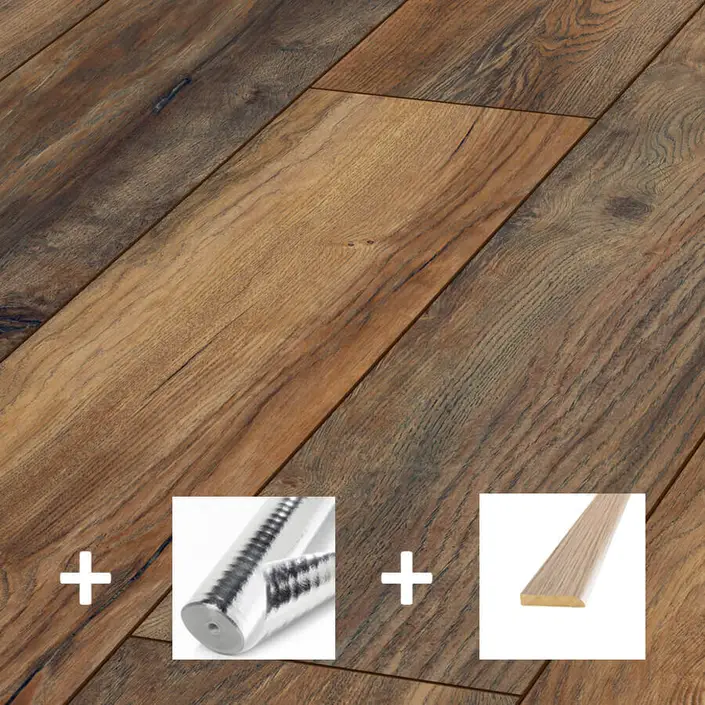 Aanbieding breed laminaat V4 Geleefd Bruin