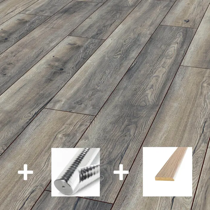 Aanbieding breed laminaat V4 Geleefd Grijs