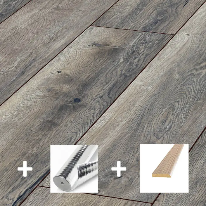 Aanbieding breed laminaat V4 Geleefd Grijs