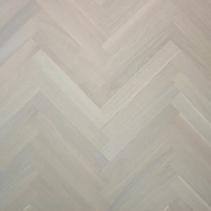 Aanbieding Visgraat Parket Eik Wit Invisible Gelakt