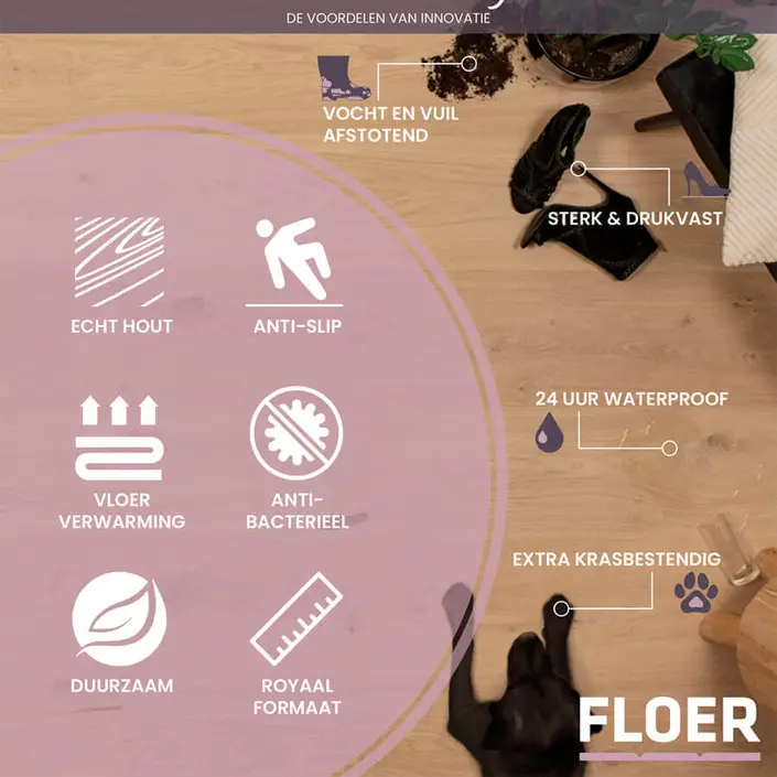 FLOER Hybride Hout 5000 Natuur Eiken Subtiel (27 cm)