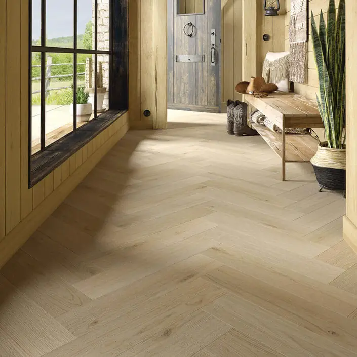 FLOER Hybride laminaat Visgraat FLR-1620 Cremewit Eiken