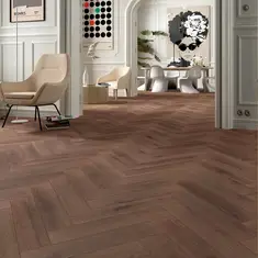 FLOER Hybride laminaat Visgraat FLR-1624 Diepbruin Eiken