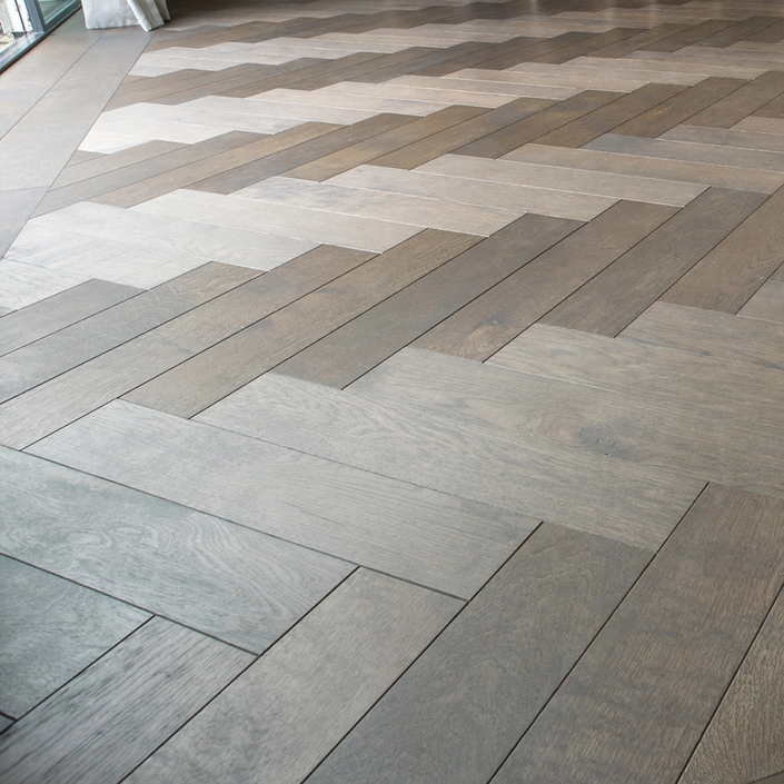 Floer Visgraat Parket Eiken Noestvrij Carbon Zwart Geolied 60x12 cm