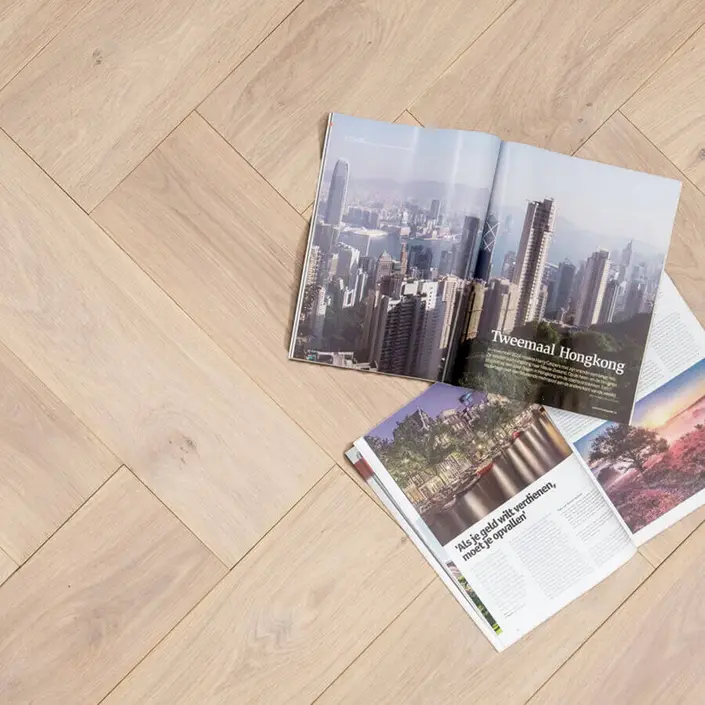 Floer Visgraat Parket Rustiek Eiken Wit Geolied 70x14 cm