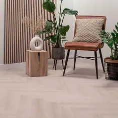 FLOER Visgraat PVC FLR-3515 Mat Wit Eiken