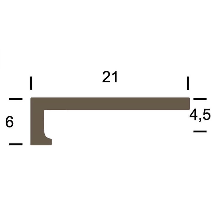 Hoeklijnprofiel Brons 4 mm (250 cm)