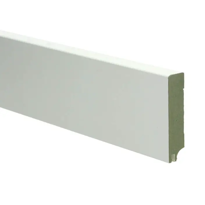 MDF Plint Recht 90x15 mm met uitsparing RAL9010