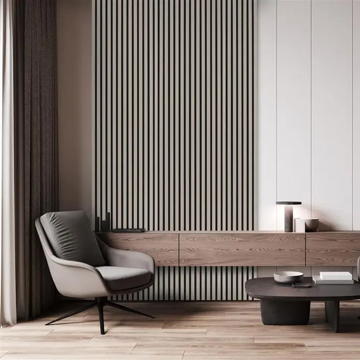 Silentlines Lattenwand Taupe 260x52,6 cm